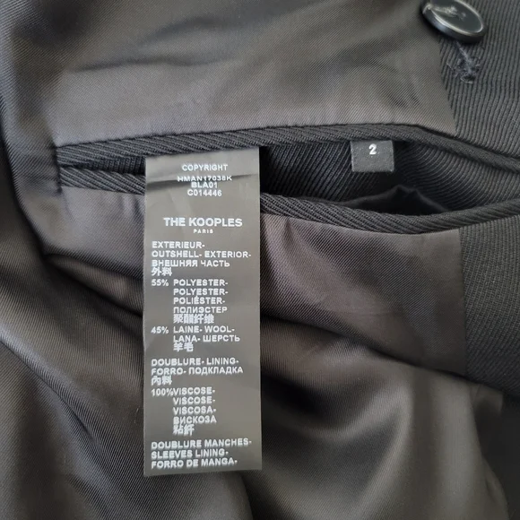 NWT The Kooples Wool Blend Double Breasted Oversized Textured Trench, FR 2/US 6